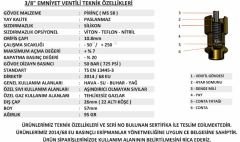 3/8'' Sabit Basınçlı Mühürlü YKS Emniyet Ventilleri 2 / 20 Bar Arası (Kompresör Emniyet Ventili)