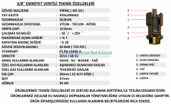 3/8'' 4 BAR Sabit Basınçlı Mühürlü CE Belgeli Emniyet Ventili YKS-122