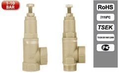 3/4'' AYARLI 1-10 BAR (AYARLANABİLİR BASINÇLI) EMNİYET VENTİLİ (DİŞİ) PAKKENS