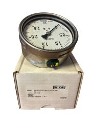 Ø100mm 0/2,5 Bar Arkadan Bağlantılı Eksenden Kaçık Komple Paslanmaz Kurutip CL1,0 Hassas Basınç Ölçer, Manometre G1/2'' Class 1,0 WIKA