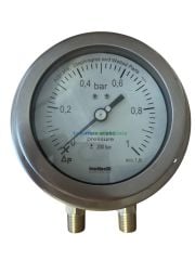 Kontaksız 0-1000 Milibar (0/1 Bar) AISI316 Paslanmaz Diferansiyel Fark Basınç Ölçer Manometre(STATİK BASINÇ MAKS. 200 BAR) Fantinelli