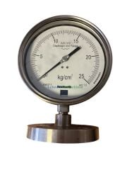 Ø160mm 0-25 kg/cm2 Diyafram Ayırıcılı Alttan Flanş Bağlantılı Komple Paslanmaz Kurutip CL1,0 Hassas Basınç Ölçer, Manometre G1/2'' Class 1,0 Fantinelli