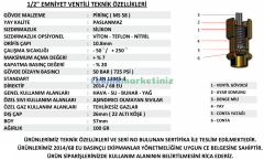 1/2'' 20 BAR Sabit Basınçlı Mühürlü CE Belgeli Emniyet Ventili YKS-157