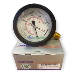 Ø100mm 0/25 Bar Alttan Bağlantılı Kurutip CL1,0 Hassas Basınç Ölçer, Manometre G1/2'' Prinç Bağlantı Elemanlı Class 1,0 PAKKENS