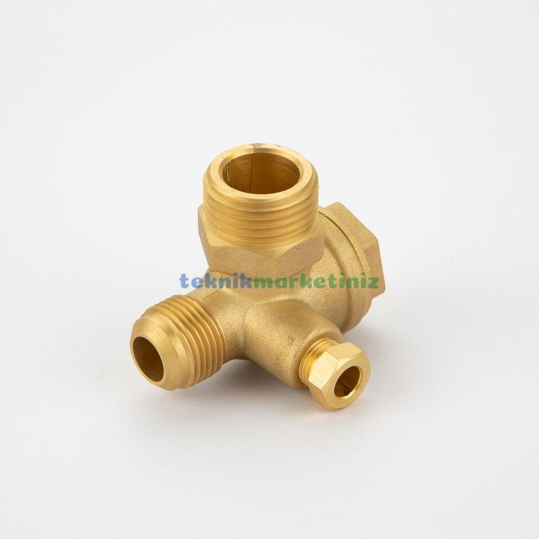 MAY-10 Kompresör Çekvalfi,  3/8'', 1/2'', 1/8”–Q6 mm Dişli Kompresör Çekvalfi YKS MAY10