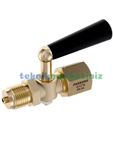 3 Yollu G1/2'' PN64 Pirinç Manometre Musluğu (EKO TİP), Manometre Valfi PAKKENS