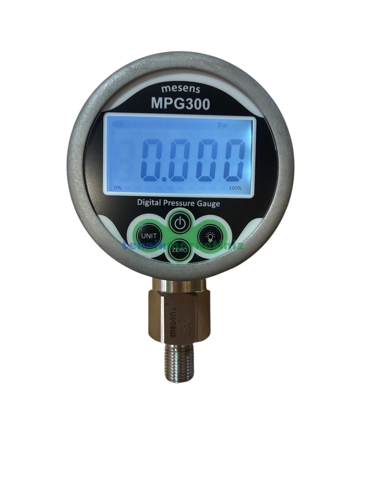 -1/+1 Bar Dijital Vakummetre-Manometre Bar,mmHg,Psi,mBar,kPa,kgf/cm2,mH2O,inHg,Torr Göstergeli Ø80mm Dijital Basınç Göstergesi 1/4''