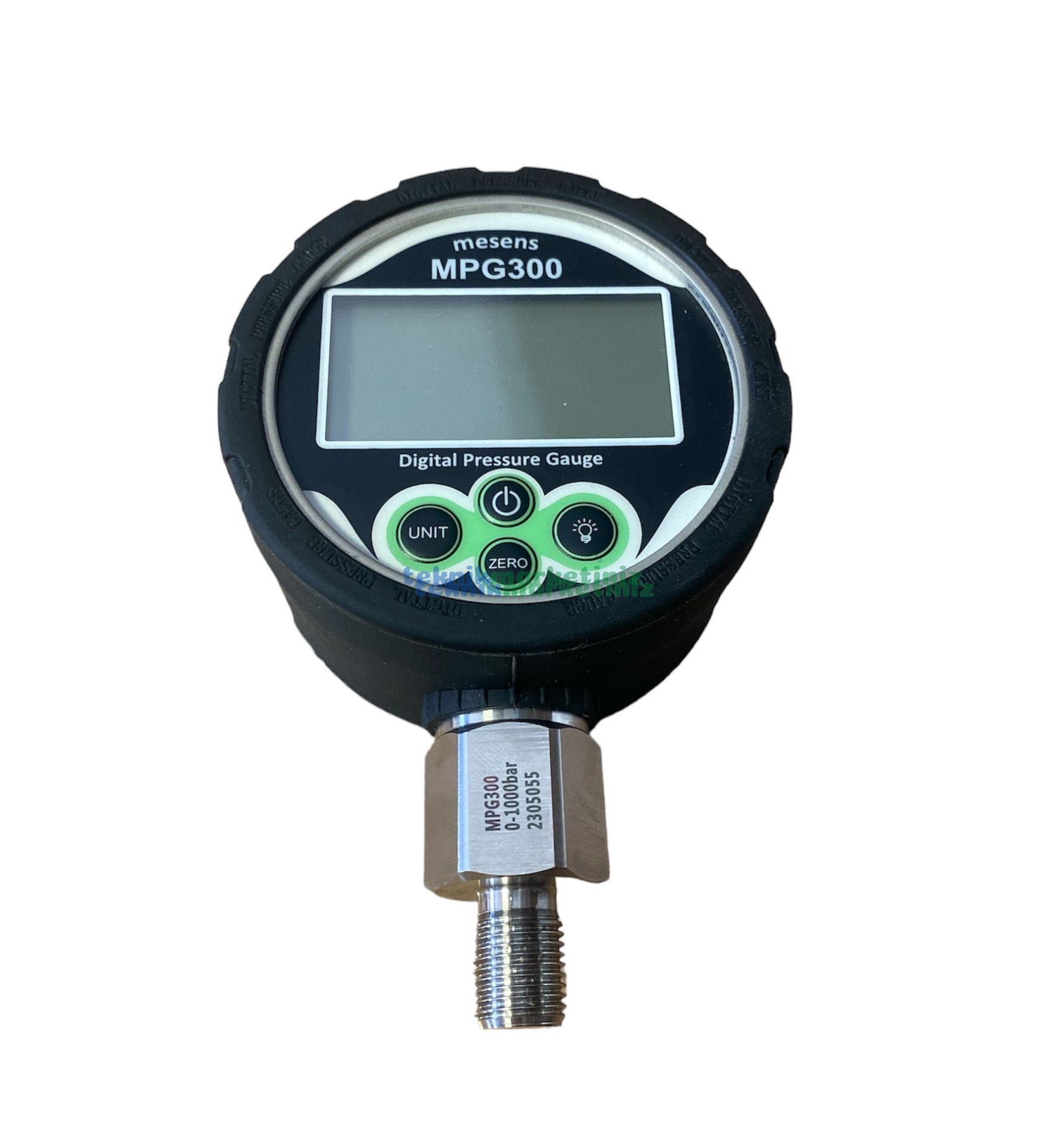 -1/+1 Bar Dijital Vakummetre-Manometre Bar,mmHg,Psi,mBar,kPa,kgf/cm2,mH2O,inHg,Torr Göstergeli Ø80mm Dijital Basınç Göstergesi 1/4'' IP65 Dış Ortam Koruma Kılıfı ile Beraber