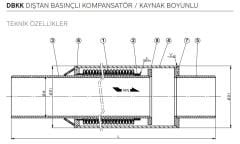DBKK-90 Dıştan Basınçlı Kompansatörler / Kaynak Boyunlu (90mm Genleşmeli -70,+20)