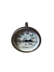 Ø63mm 0/+160°C Derece, Arkadan Çıkışlı G1/2'' Bi-Metal Sıcaklık Ölçer, Termometre, Paslanmaz Termovilli Mekanik Isı Gösterge Saati, EN 13190, CL2,0 PAKKENS, Dalma Boyu :