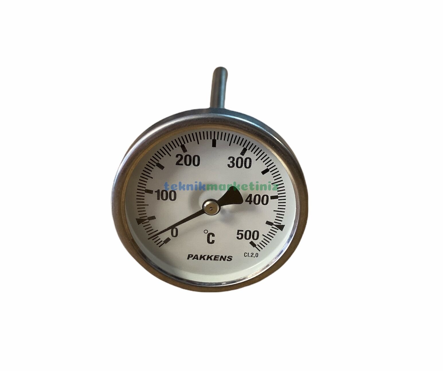 Ø63mm 0/+500°C Derece, Arkadan Çıkışlı G1/2'' Bi-Metal Sıcaklık Ölçer, Termometre, Paslanmaz Termovilli Mekanik Isı Gösterge Saati, EN 13190, CL2,0 PAKKENS, Dalma Boyu :