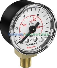 Ø40mm 0-6 Bar G1/8'' inç Alttan Bağlantılı Genel Amaçlı Kurutip Manometre, Basınç Göstergesi CL2,5 PAKKENS