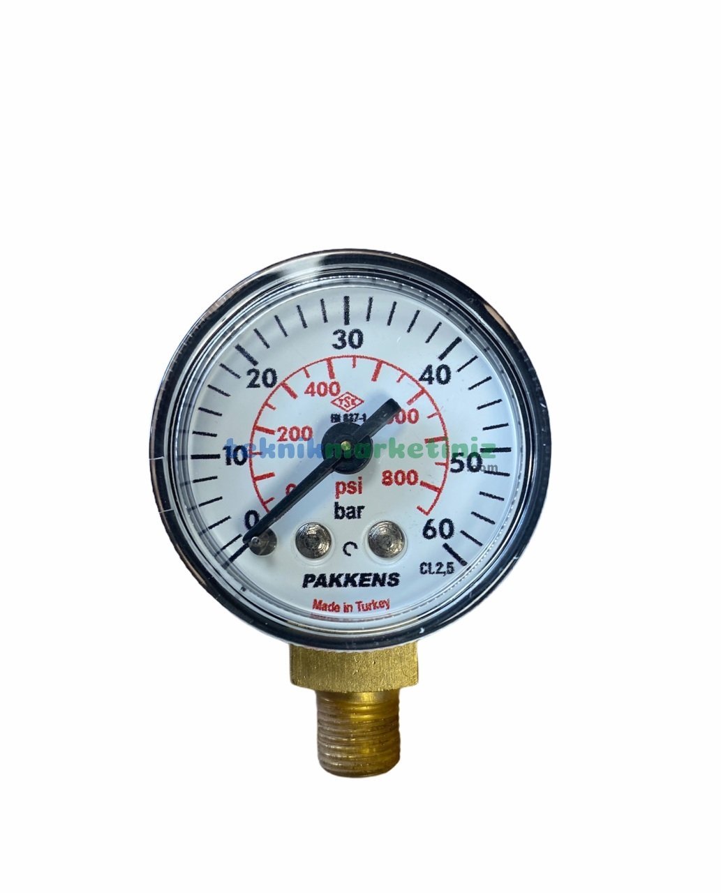 Ø40mm 0-60 Bar G1/8'' inç Alttan Bağlantılı Genel Amaçlı Kurutip Manometre, Basınç Göstergesi CL2,5 PAKKENS
