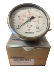 Ø100mm 0-40 Bar Panotip Arkadan Bağlantılı Gliserinli, Sıvı Dolgulu G1/2'' Manometre, Basınç Göstergesi CL2,5 PAKKENS