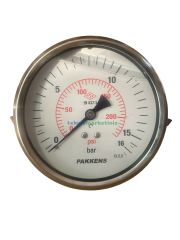 Ø100mm 0-16 Bar Panotip Arkadan Bağlantılı Gliserinli, Sıvı Dolgulu G1/2'' Manometre, Basınç Göstergesi CL2,5 PAKKENS