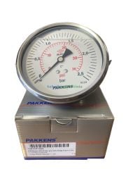 Ø100mm 0-2,5 Bar Panotip Arkadan Bağlantılı Gliserinli, Sıvı Dolgulu G1/2'' Manometre, Basınç Göstergesi CL2,5 PAKKENS