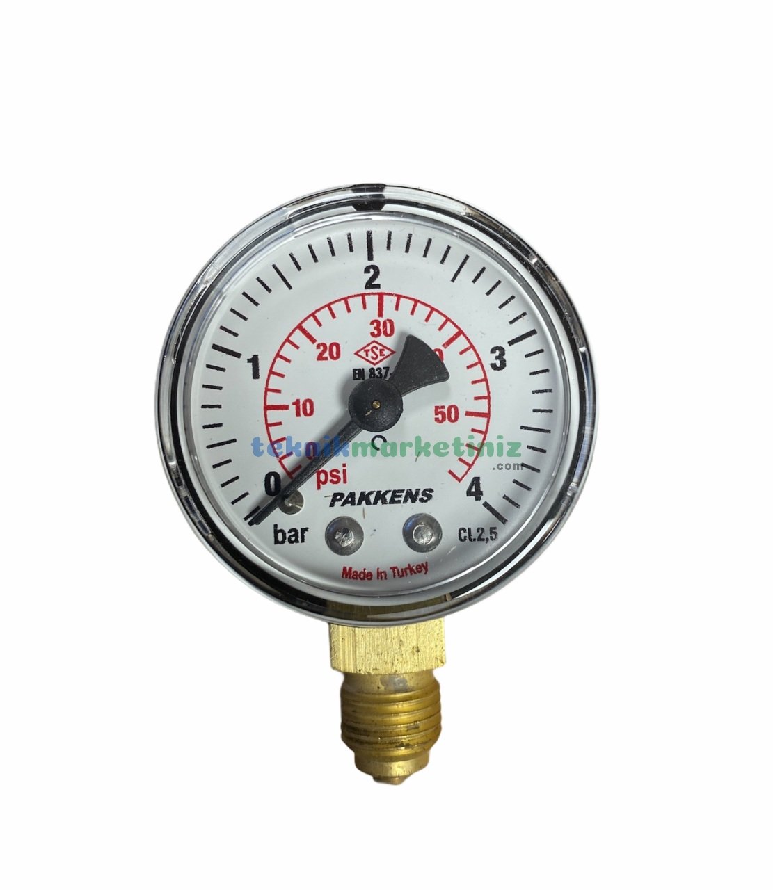 Ø50mm 0-4 Bar G1/4'' inç Alttan Bağlantılı Genel Amaçlı Kurutip Manometre, Basınç Göstergesi CL2,5 PAKKENS