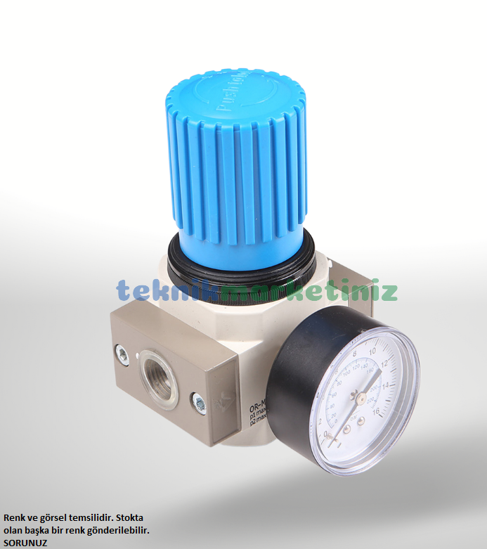 3/8'' Pnömatik Regülatör, Festo Tipi Metal Gövde Hava Basınç Ayar Regülatörü DR Serisi P1 Max: 16 Bar