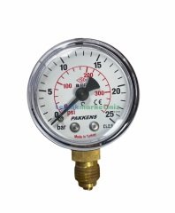 Ø50mm 0-25 Bar G1/4'' inç Alttan Bağlantılı Genel Amaçlı Kurutip Manometre, Basınç Göstergesi CL2,5 PAKKENS