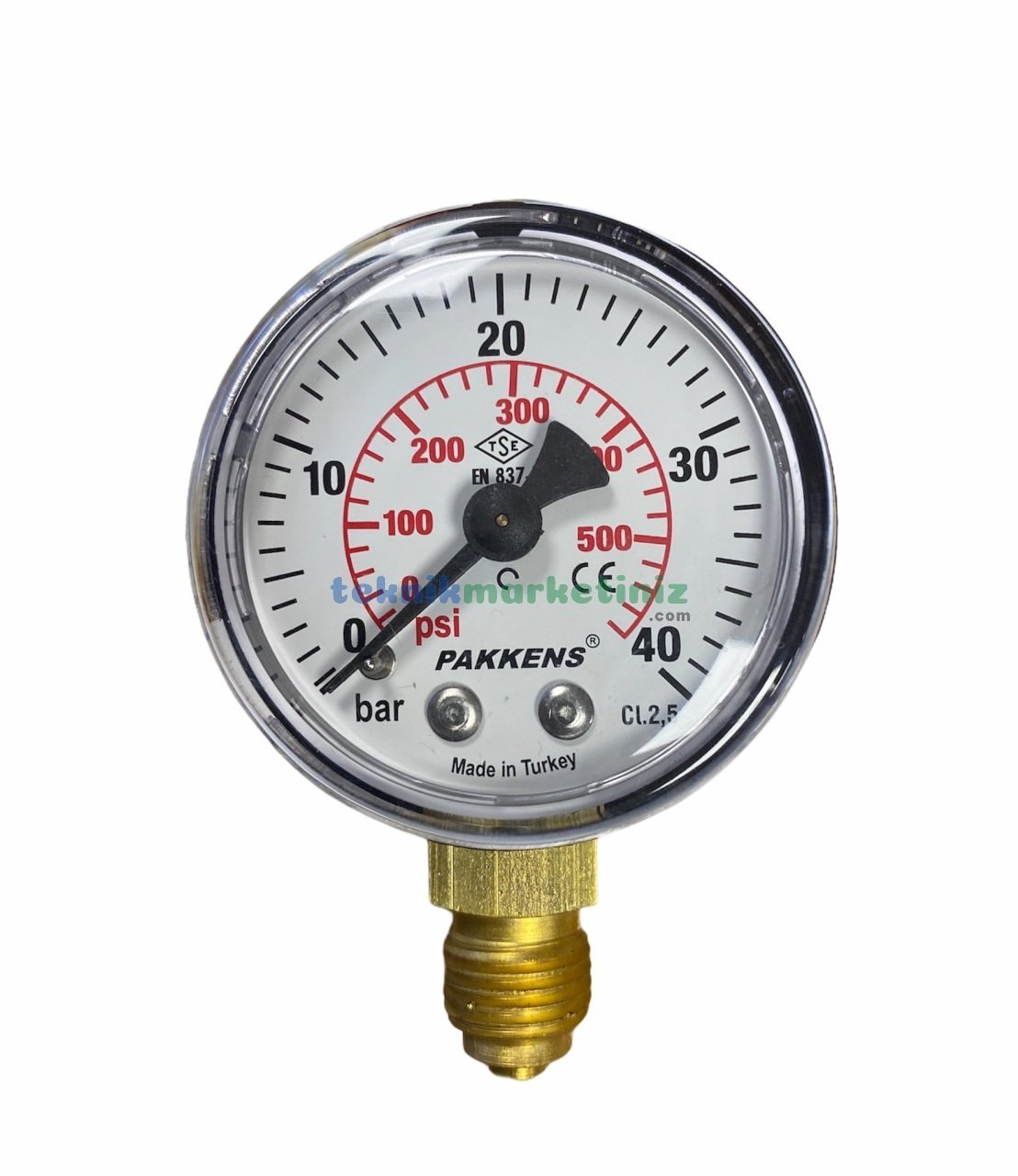 Ø50mm 0-40 Bar G1/4'' inç Alttan Bağlantılı Genel Amaçlı Kurutip Manometre, Basınç Göstergesi CL2,5 PAKKENS