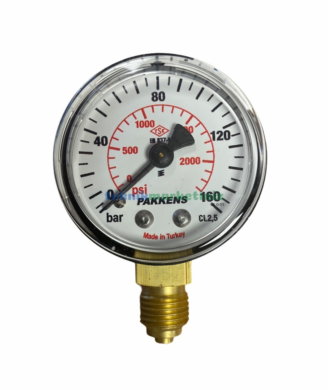 Ø50mm 0-160 Bar G1/4'' inç Alttan Bağlantılı Genel Amaçlı Kurutip Manometre, Basınç Göstergesi CL2,5 PAKKENS