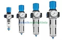 3/8'' Metal Gövde Festo Tip Pnömatik Tekli Filtre+Regülatör, Hava Basınç Ayar Filtreli Regülatörü DFR Serisi P1 Max: 16 Bar