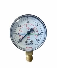 Ø63mm 0-0,6 Bar ( 0-600 milibar ) G1/4'' inç Alttan Bağlantılı Genel Amaçlı Kurutip Manometre, Basınç Göstergesi CL2,5 PAKKENS