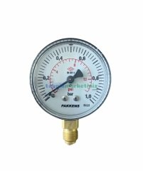 Ø63mm 0-1 Bar G1/4'' inç Alttan Bağlantılı Genel Amaçlı Kurutip Manometre, Basınç Göstergesi CL2,5 PAKKENS