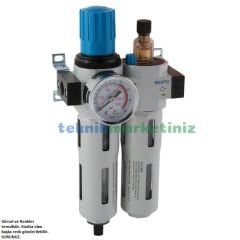 1/2'' Metal Gövde Festo Tip Pnömatik İkili Şartlandırıcı, Pnomatik Hava Hazırlayıcı Şartlandırıcı DC Serisi P1 Max : 16 Bar