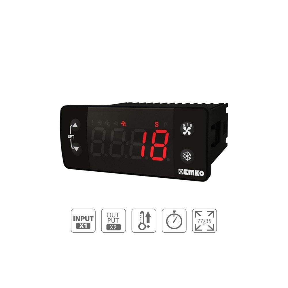 EMKO ESM-3770-N.8.18.0.1/01.01/2.3.0.0 Araç Klima Kontrolü Soğutma Kontrol Cihazı, Termostatı -50...100 °C NTC girişli ve 1 ad.NTC problu 10-30 Vdc