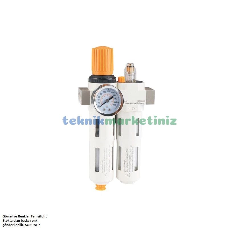 3/8'' Metal Gövde Festo Tip Pnömatik İkili Şartlandırıcı, Pnomatik Hava Hazırlayıcı Şartlandırıcı DC Serisi P1 Max : 16 Bar