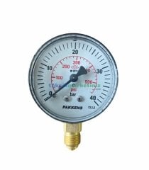 Ø63mm 0-40 Bar G1/4'' inç Alttan Bağlantılı Genel Amaçlı Kurutip Manometre, Basınç Göstergesi CL2,5 PAKKENS