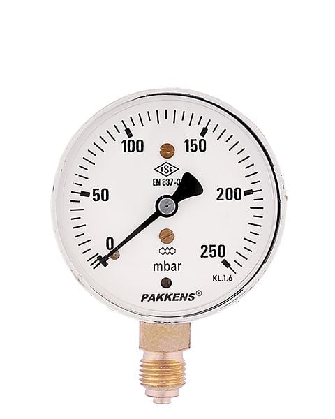 ÇAP Ø63mm DOĞALGAZ VB. MİLİBAR BASINÇ ÖLÇER MANOMETRE PAKKENS KAPSÜL DİYAFRAMLI