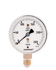 ÇAP Ø63mm DOĞALGAZ VB. MİLİBAR BASINÇ ÖLÇER MANOMETRE PAKKENS KAPSÜL DİYAFRAMLI