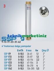 4'' MOTORSUZ DERİN KUYU DALGIÇ POMPA GÖVDESİ SSP 9/23