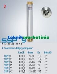 4'' MOTORSUZ DERİN KUYU DALGIÇ POMPA GÖVDESİ SSP 9/42