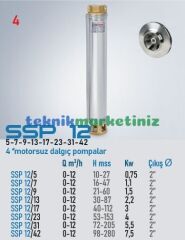 4'' MOTORSUZ DERİN KUYU DALGIÇ POMPA GÖVDESİ SSP 12/7