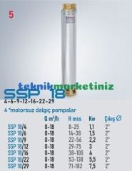 4'' MOTORSUZ DERİN KUYU DALGIÇ POMPA GÖVDESİ SSP 18/9