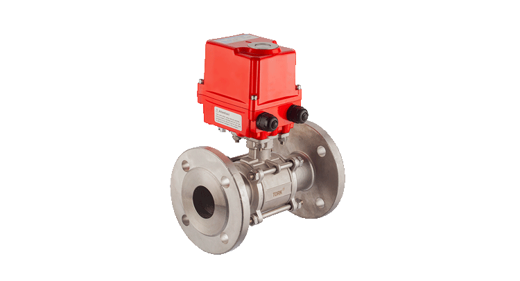TORK EAV-905  220 VAC ELEKTRİK AKTÜATÖRLÜ 316 PASLANMAZ PN 40 FLANŞLI 3 PARÇALI KÜRESEL VANA-ON-OFF