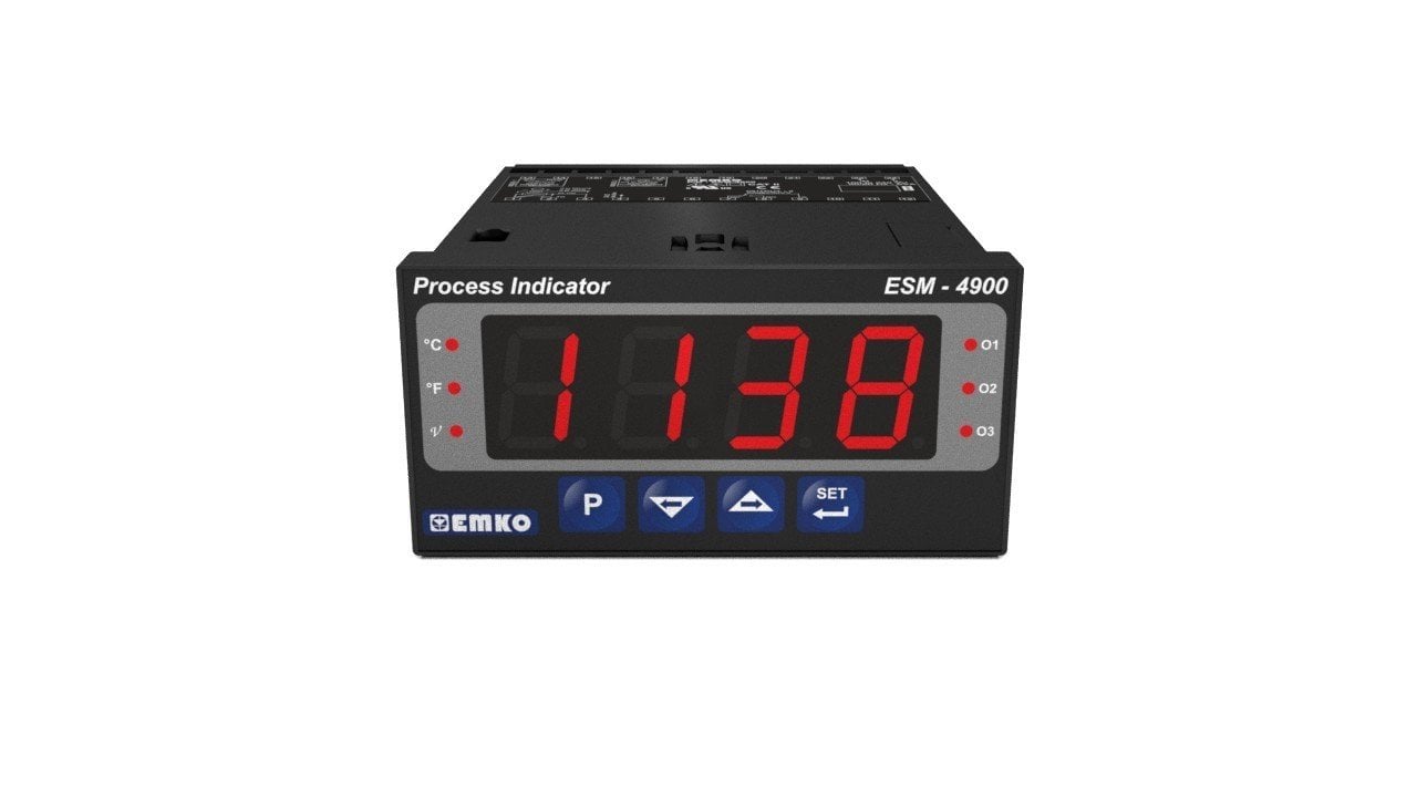 Proses Göstergesi, 100...240Vac beslemeli, 1 Röle Çıkışlı, RS-232 ModBus Haberleşmeli ESM-4900.1.20.1.1/00.00/0.0.0.0