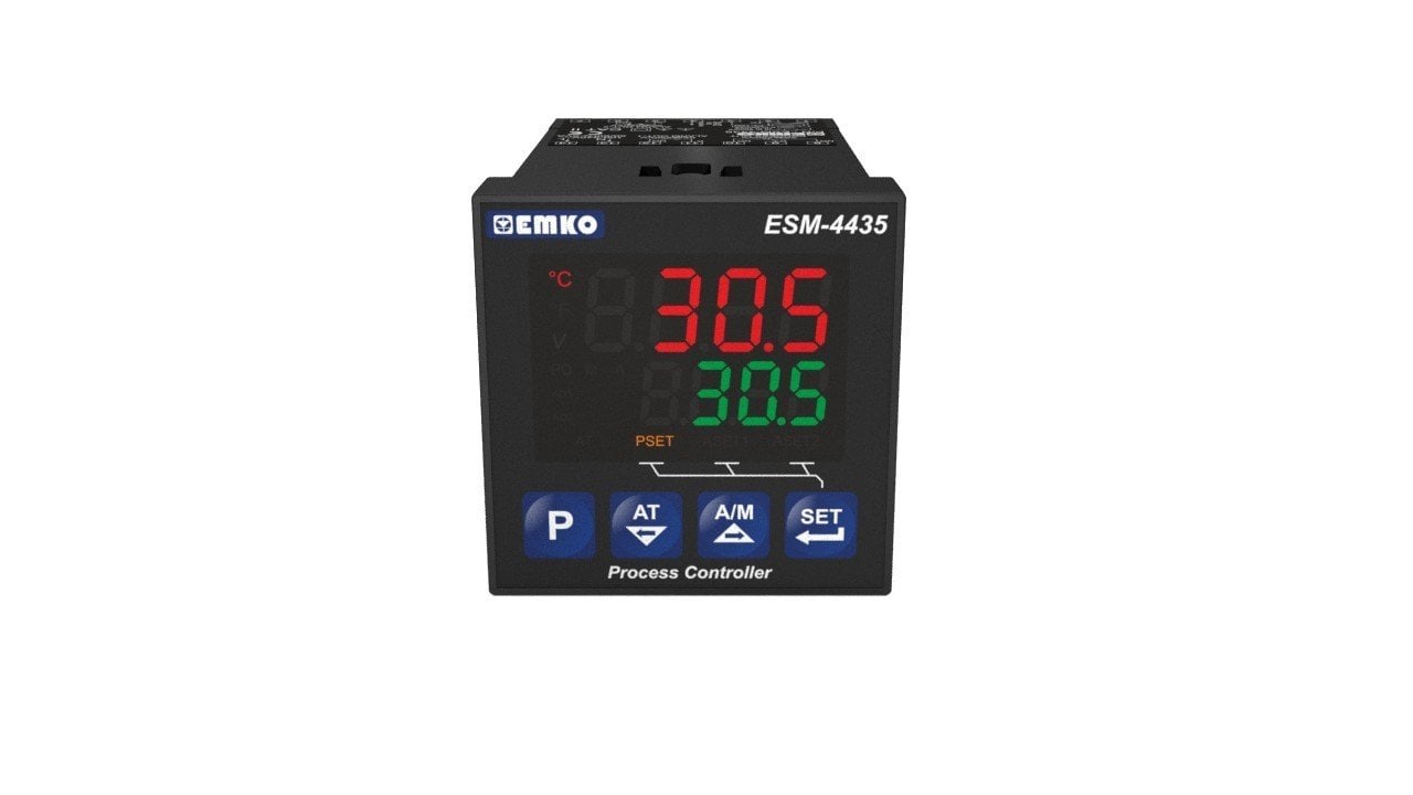 ESM-4435.9.20.0.1/01.01/0.0.0.0 Üniversal Girişli, Çift setli PID Proses Kontrol Cihazı 48 Vdc beslemeli, 3 röle çıkışlı