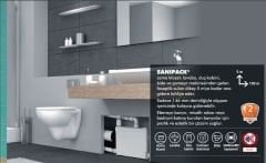 Sanipack 1 Asma Klozet+1 Lavabo+1 Duş Kabini+1 Çamaşır Makinesi+1 Bide Gideri Öğütücülü, Bıçaklı Foseptik Tahliye Pompası 4 Tahliye Girişli WC+3 Ünite