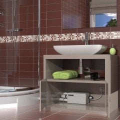 Sanishower 2 Ünite Girişli, Duş Kabini ve Lavabo Pis Suları Tahliye Pompası