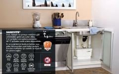Sanivite 4 Ünite Girişli, Mutfak, Evye, Bulaşık, Çamaşır Makinesi, Lavabo, Küvet, Duş Kabini Pis Suları Tahliye Pompası