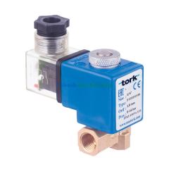 3/8'' Normalde Kapalı Genel Maksat Solenoid Vana TORK S1073.02.040 (0 - 9 BAR), Ekonomik Direkt Çekmeli Seri (4mm Orifis)
