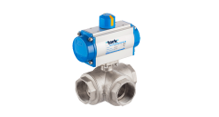 TORK-PAV 902 TEK ETKİLİ PNÖMATİK AKTÜATÖRLÜ PİRİNÇ 3 YOLLU  KÜRESEL VANALAR ( DİŞLİ- ON-OFF )