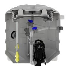 Sanifos 610 Çift Pompa Bıçaklı Monofaze 220 Volt Ticari ve Toplu Kullanım için Foseptik ve Pis, Atık Su, Otomatik Tahliye İstasyonu Zemin Altı veya Zemin Üstü