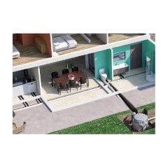 Sanifos 610 Çift Pompa Bıçaklı Monofaze 220 Volt Ticari ve Toplu Kullanım için Foseptik ve Pis, Atık Su, Otomatik Tahliye İstasyonu Zemin Altı veya Zemin Üstü