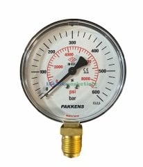 Ø100mm 0-600 Bar G1/2'' inç Alttan Bağlantılı Genel Amaçlı Kurutip Manometre, Basınç Göstergesi CL2,5 PAKKENS