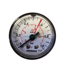 Ø40mm 0-1 Bar G1/8'' inç Arkadan Bağlantılı Genel Amaçlı Kurutip Manometre, Basınç Göstergesi CL2,5 PAKKENS
